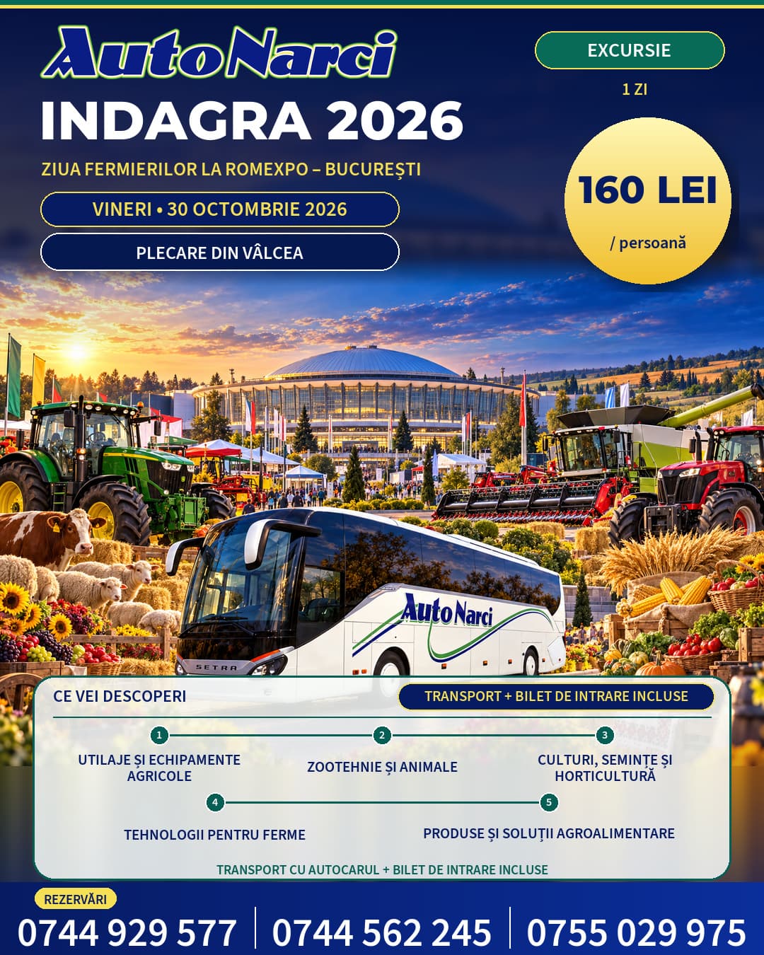 Poster oficial Auto Narci pentru INDAGRA 2026 – Romexpo București